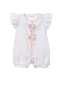 Shorty babygrow MUSLINKA white
