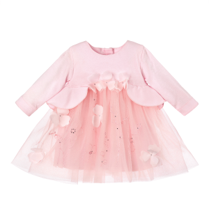 Pink long-sleeved dress LIWIA