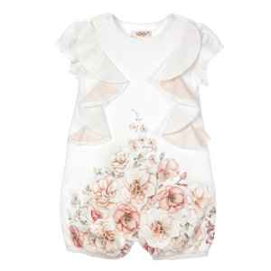 Shorty babygrow beige flower MIRELLA 