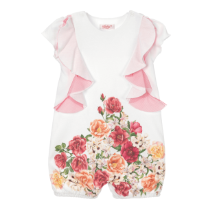 Shorty babygrow raspberry flower MIRELLA 