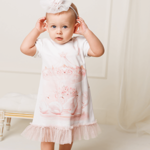 Short-Sleeved Dress, White, KORNELIA 