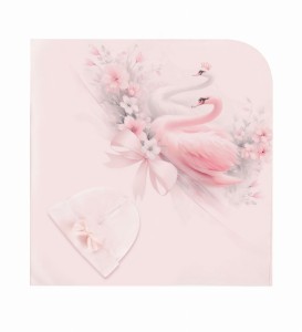 Set (swaddle and hat) pink, IRMINA