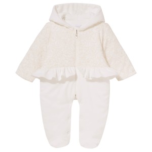 Cotton pramsuit SYLVIA Ivory