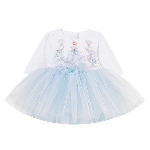 Long Sleeve Dress with Tulle Skirt ARABELLA