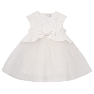 Jacquard & Tulle Dress – Ecru SALMA